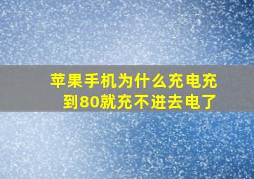 苹果手机为什么充电充到80就充不进去电了