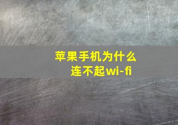 苹果手机为什么连不起wi-fi