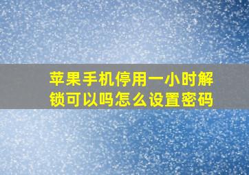 苹果手机停用一小时解锁可以吗怎么设置密码