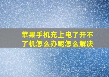 苹果手机充上电了开不了机怎么办呢怎么解决