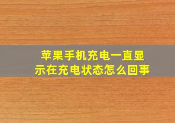 苹果手机充电一直显示在充电状态怎么回事