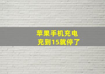 苹果手机充电充到15就停了