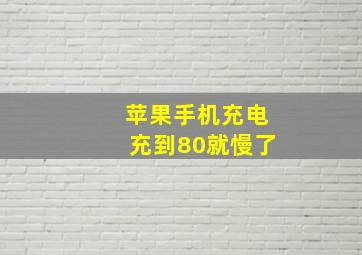 苹果手机充电充到80就慢了