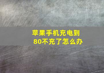 苹果手机充电到80不充了怎么办