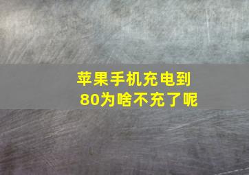 苹果手机充电到80为啥不充了呢