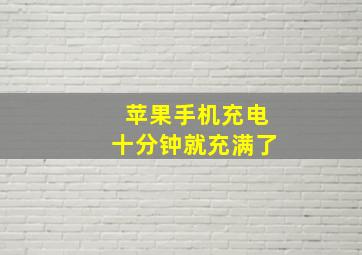 苹果手机充电十分钟就充满了