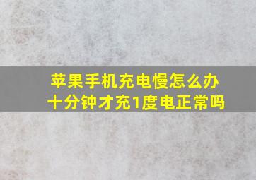 苹果手机充电慢怎么办十分钟才充1度电正常吗