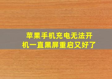 苹果手机充电无法开机一直黑屏重启又好了