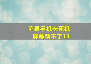 苹果手机卡死机屏幕动不了13