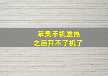 苹果手机发热之后开不了机了