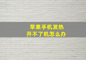 苹果手机发热开不了机怎么办