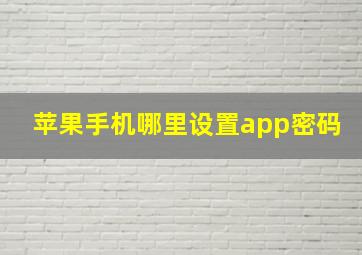 苹果手机哪里设置app密码