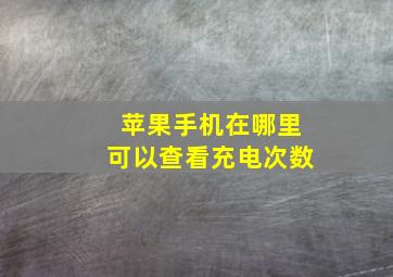 苹果手机在哪里可以查看充电次数