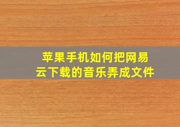 苹果手机如何把网易云下载的音乐弄成文件