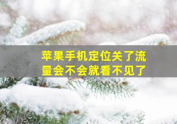 苹果手机定位关了流量会不会就看不见了