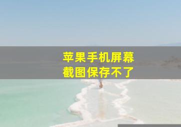 苹果手机屏幕截图保存不了