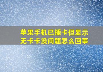 苹果手机已插卡但显示无卡卡没问题怎么回事