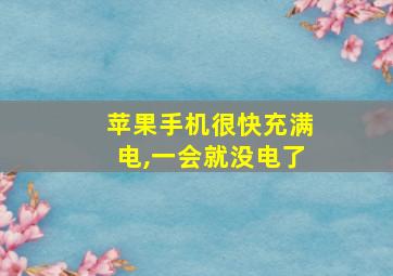 苹果手机很快充满电,一会就没电了