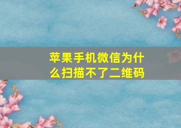 苹果手机微信为什么扫描不了二维码