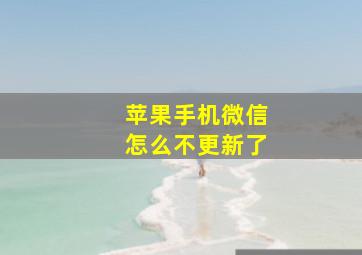 苹果手机微信怎么不更新了