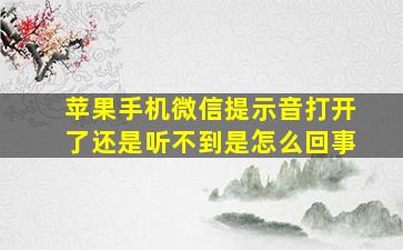 苹果手机微信提示音打开了还是听不到是怎么回事