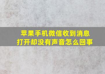 苹果手机微信收到消息打开却没有声音怎么回事