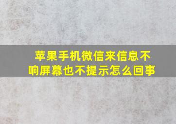 苹果手机微信来信息不响屏幕也不提示怎么回事