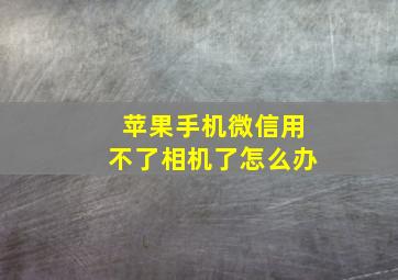 苹果手机微信用不了相机了怎么办