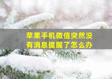 苹果手机微信突然没有消息提醒了怎么办