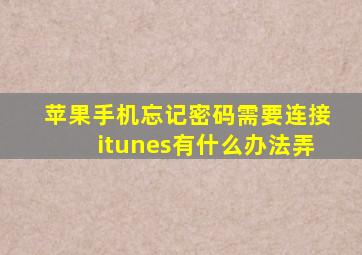 苹果手机忘记密码需要连接itunes有什么办法弄