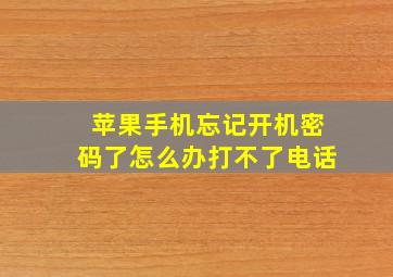 苹果手机忘记开机密码了怎么办打不了电话