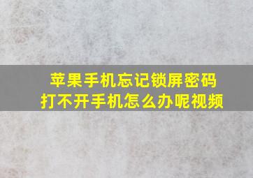 苹果手机忘记锁屏密码打不开手机怎么办呢视频