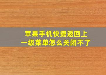 苹果手机快捷返回上一级菜单怎么关闭不了