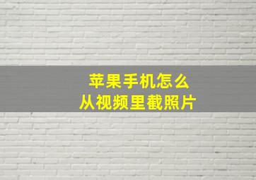 苹果手机怎么从视频里截照片