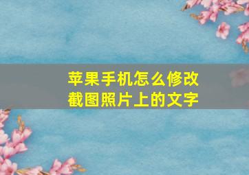 苹果手机怎么修改截图照片上的文字