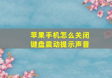 苹果手机怎么关闭键盘震动提示声音