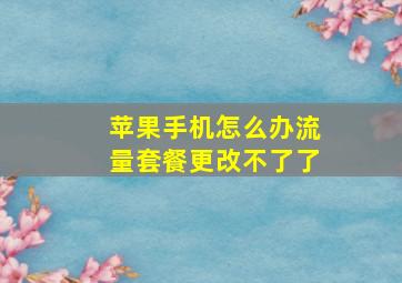 苹果手机怎么办流量套餐更改不了了