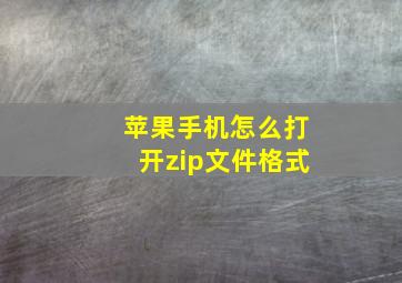 苹果手机怎么打开zip文件格式