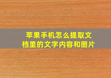 苹果手机怎么提取文档里的文字内容和图片