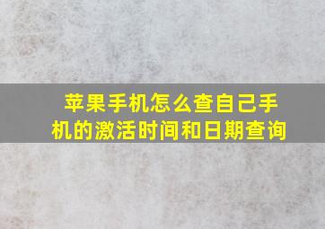 苹果手机怎么查自己手机的激活时间和日期查询