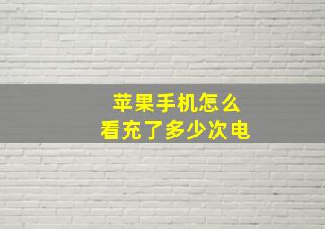 苹果手机怎么看充了多少次电