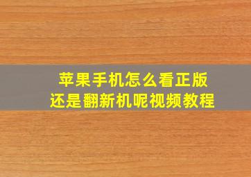 苹果手机怎么看正版还是翻新机呢视频教程