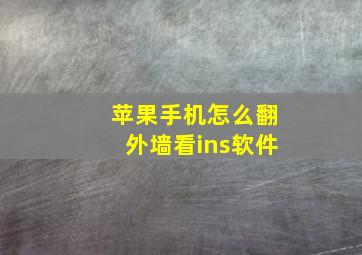 苹果手机怎么翻外墙看ins软件