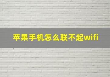 苹果手机怎么联不起wifi