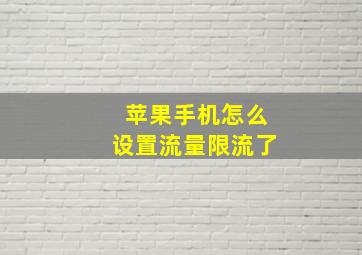 苹果手机怎么设置流量限流了