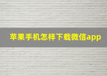 苹果手机怎样下载微信app