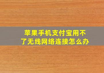 苹果手机支付宝用不了无线网络连接怎么办