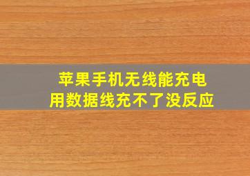 苹果手机无线能充电用数据线充不了没反应