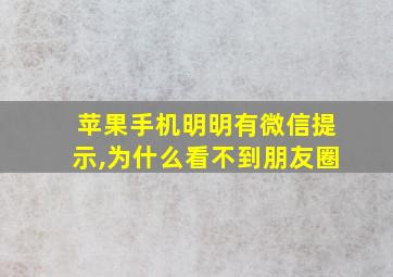 苹果手机明明有微信提示,为什么看不到朋友圈