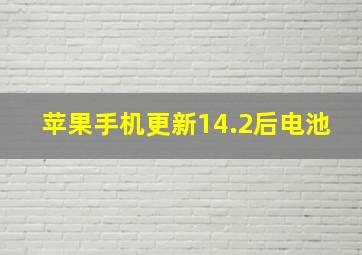 苹果手机更新14.2后电池